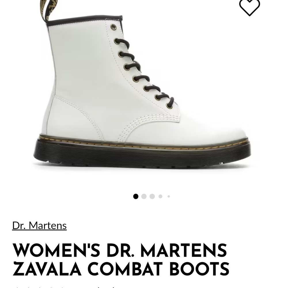 Dr. Martens Women's White Zavala Combat Boots Size 3 Origonal Price Was 130$